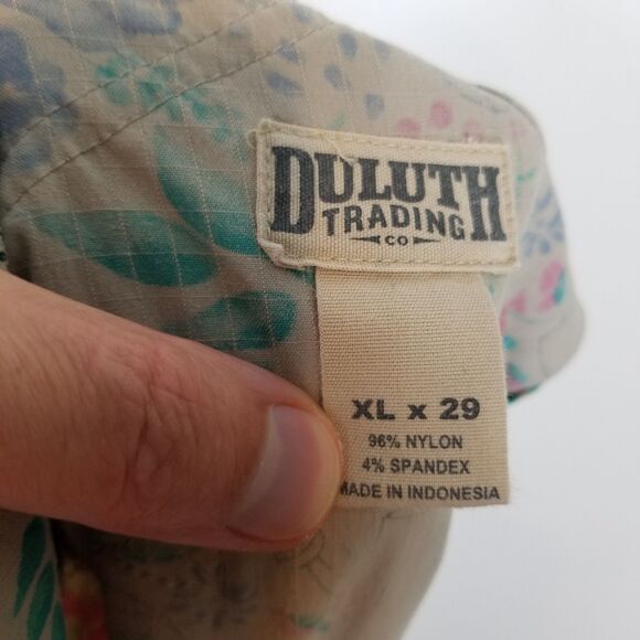 Duluth Trading Women Heirloom Gardening Stretch Overalls Sz XL x 29 Floral Print - Picture 7 of 7
